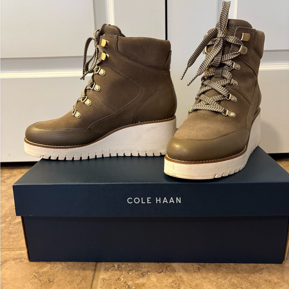 Cole Haan Women's Lace Up Brown Boots
